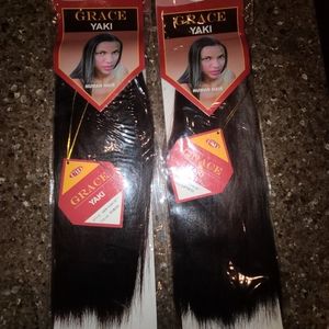 100% human hair blended yaki weaves; straight; weft; sew-in; 10 inch color 1B/33